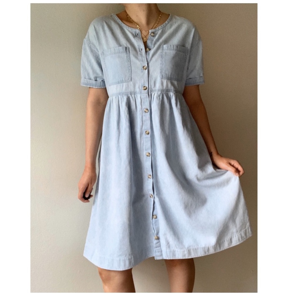 90’s Vintage Naqui Button Up Denim Dress